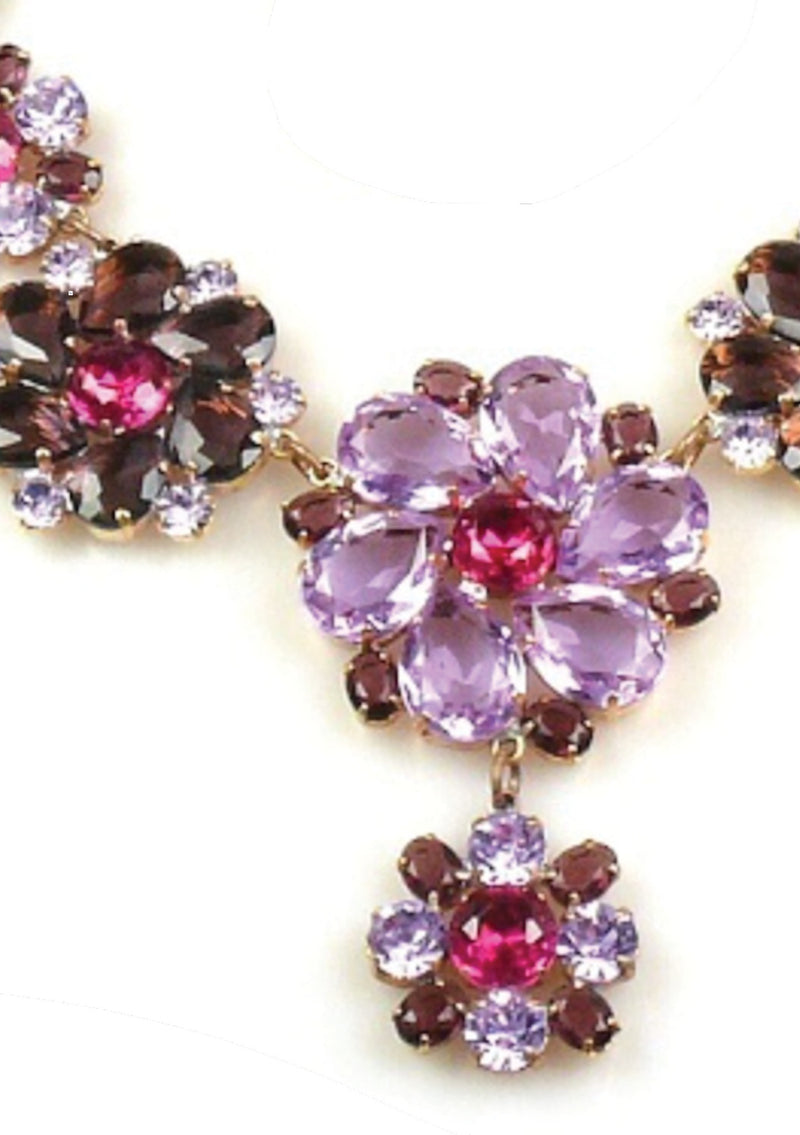 Gorgeous Amethyst Purple Flower Necklace