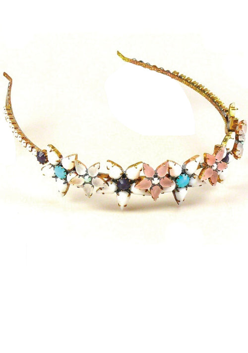 Lovely Czech Pastel Opaque Stones Headband