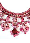 Amazing Large Pink Tourmaline Glass Crystal Necklace