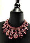 Amazing Large Pink Tourmaline Glass Crystal Necklace