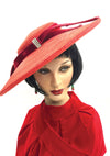 Stylish Vintage 1950s Red Platter Hat - New!