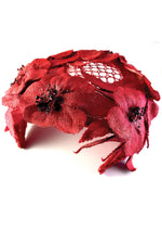 Vintage 50s Red Linen Floral Applique Bandeau - New! (Lay-by for Mia)