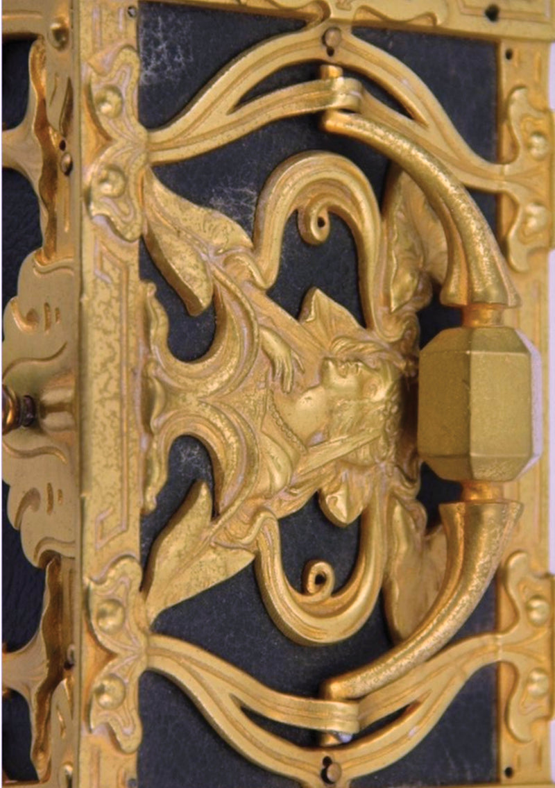 Antique Art Nouveau Bronze and Leather Casket c1890 - New! (layby)