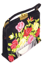 Outstanding 1950s Extra Large Roses Tapestry Handbag- New