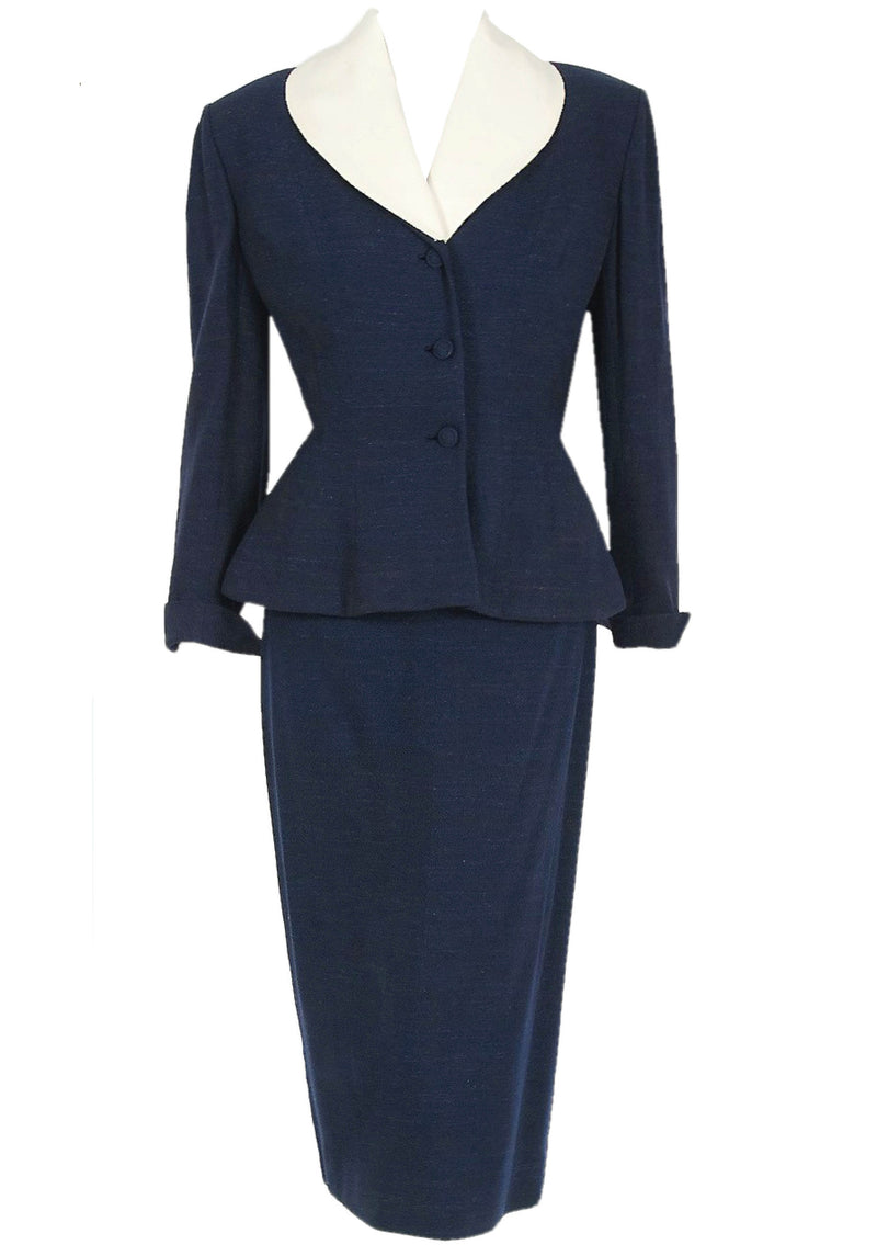 Vintage Couture 1950s Navy Lilli Ann Suit New Coutura Vintage