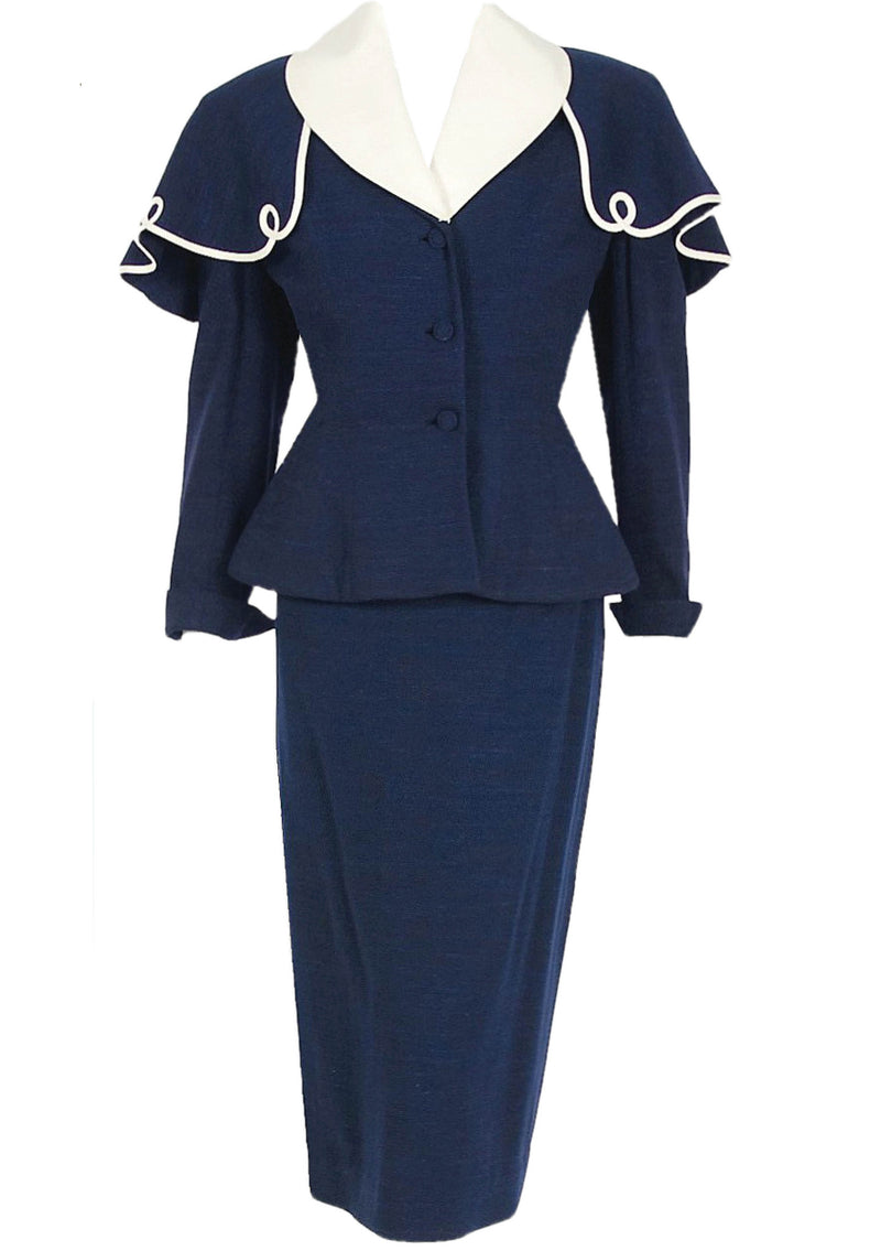 Vintage Couture 1950s Navy Lilli Ann Suit - New!