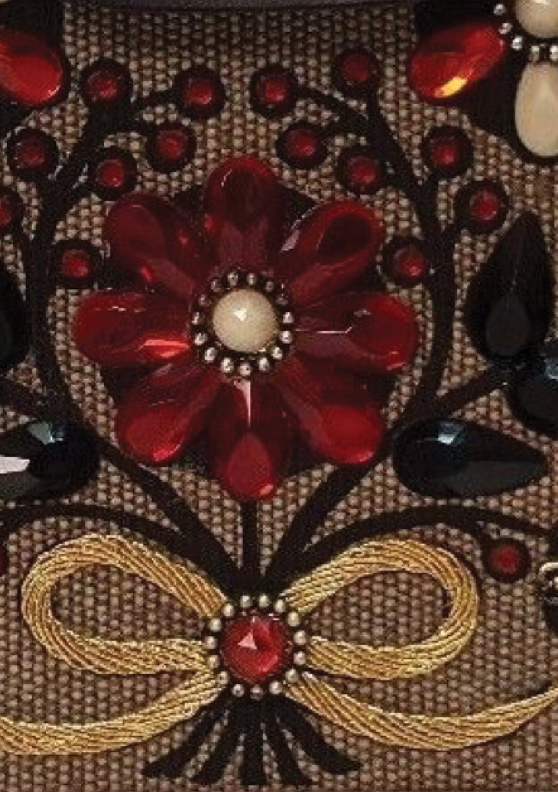 Vintage 1960s Edith Collins Jewelled Canvas Handbag - New!