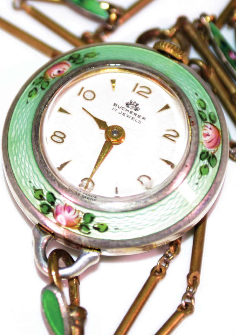 Beautiful Art Deco Enamel Pocket Watch